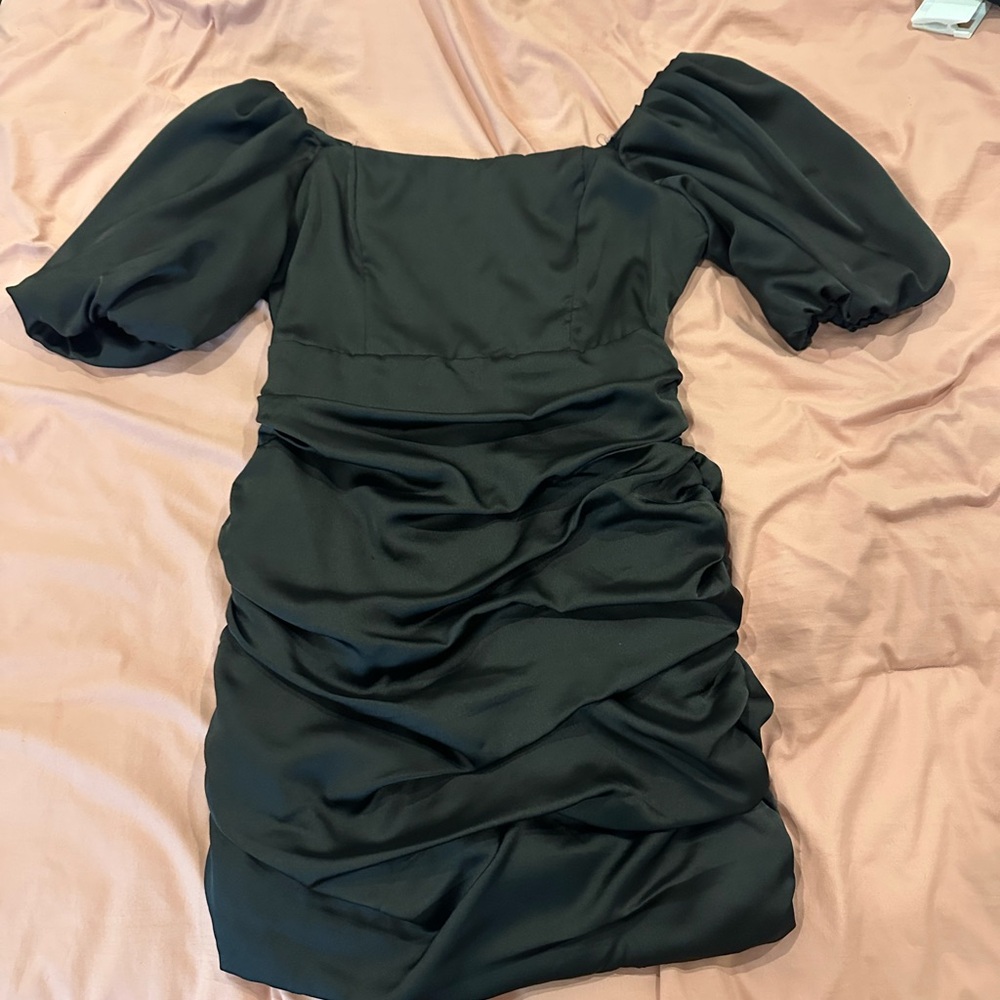 Elegant Black Puff Sleeve Dress